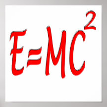 E = MC2 (red) Print
