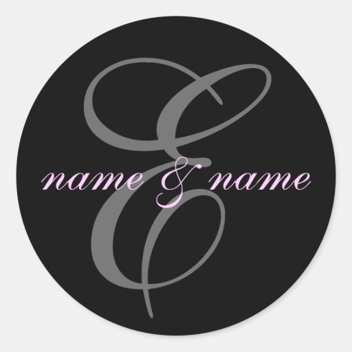 E monogram label sticker