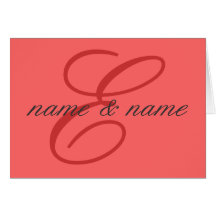 "E" monogram note card - personalise first names