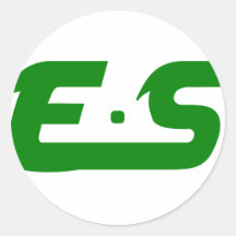 E.S Forest Green Logo Round Sticker