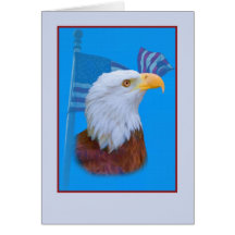 Eagle and American Flag Card