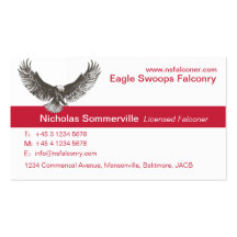 Eagle red & white falconry company business card