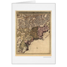 Early America Visscher Map 1717 Cards