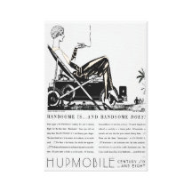 EARLY ART DECO "HUPMOBILE" ADVERTISEMENT CANVAS CANVAS PRINTS