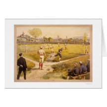 Early Baseball Print 1887 Greeting Cards