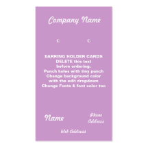 EARRING Cards Custom business cards
