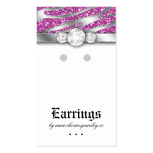 Earring Display Cards Cute Zebra Sparkle Jewellery Business Card