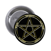Earth, Air & Fire Pentagram Button