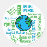 Earth Collage Round Sticker