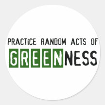 Earth Day - Be Green Round Stickers
