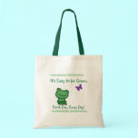 Earth Day Easy to be Green Frog Tote Bag bags