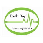 Earth  Day EKG Postcard