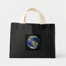 Earth from space canvas bag