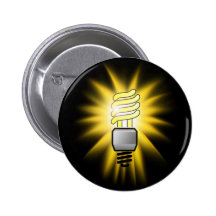 Earth Hour - Energy Saver Light Bulb Pinback Button