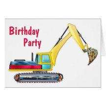 Earth Mover  Birthday Party Greeting Card