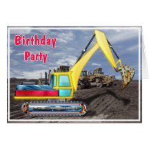 Earth Mover Moving Earth Birthday Party Cards
