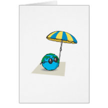 Earth on the beach design card