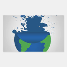 earth rectangle stickers