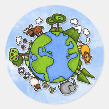 earth round stickers