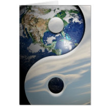 Earth Yin and Yang Symbol Greeting Card