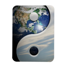 Earth Yin and Yang Symbol Vinyl Magnets