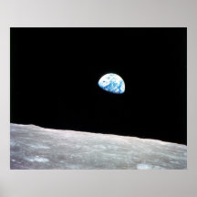 Earthrise from moon print