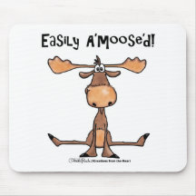 Easily Amoosed!-Sitting Moose Mousepad