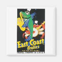 East Coast Frolics Vintage Travel Poster Magnets