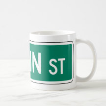 East Main Street Highway Sign Mugs