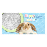 Easter ADD YOUR PHOTO Hoppy Easter Custom Photo Card