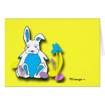 Easter Blue Bunny Card