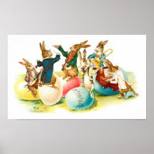 Easter Bunny Concert Vintage Print