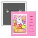 Easter Bunny in Basket Button