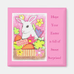 Easter Bunny in Basket Fridge Magnet