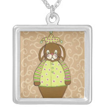 Easter Bunny Jester Personalized Necklace