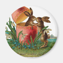 Easter Bunny Kiss Fridge Magnet