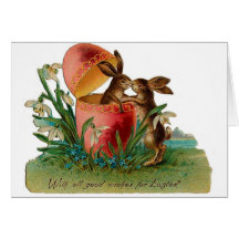 Easter Bunny Kiss Vintage Card