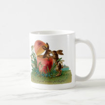 Easter Bunny Kiss Vintage Coffee Mug