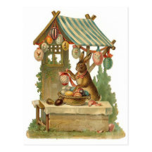 Easter Bunny Roadside Egg Stand Postcard
