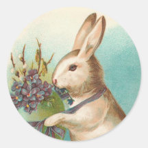 Easter Bunny With Green Egg Sticker