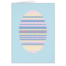 Easter Card - Decorated Egg - Pastel Easter Egg
