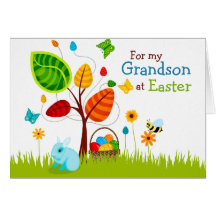 Easter Card Tree Eggs for Grandson