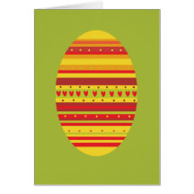 Easter Card - Vibrant Striped Decorated Egg