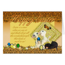 Easter Card - With Spring Lambs