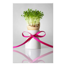 Easter Egg Shell With Greens And Pink Ribbon 2 Photo Art