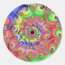 Easter Egg Spiral Fractal Round Sticker