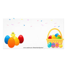 Easter eggs,chick & confetti photo cards