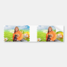 Easter - Min Pin - Zena and Gidget Bumper Sticker