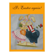 Easter Rabbits Custom Announcements