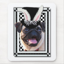 Easter - Some Bunny Loves You - Pug Mousepad